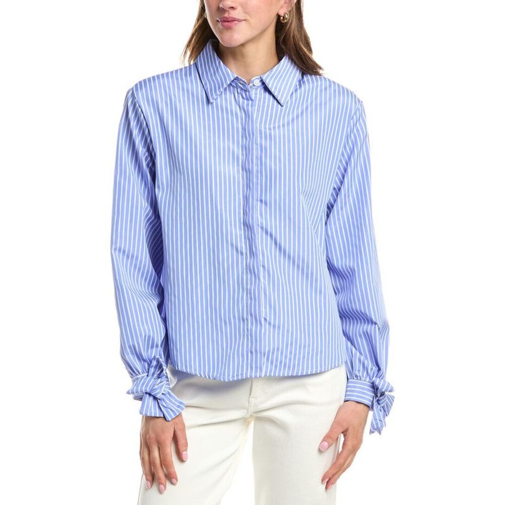 Colette Rose Womens  Button Front Top, Blue